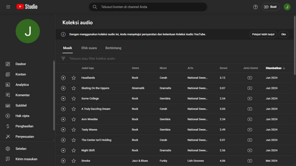 YouTube Audio Library