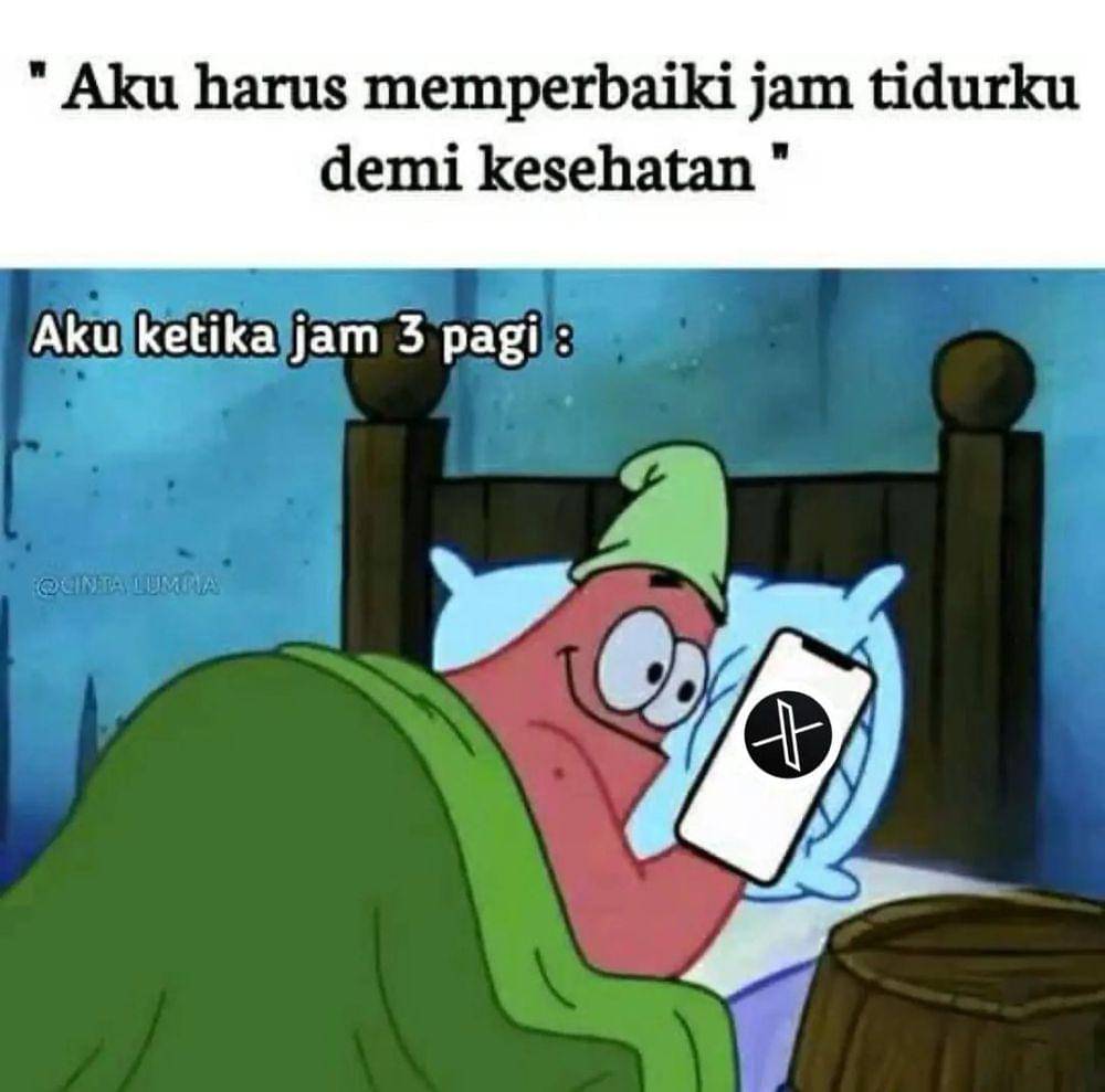 meme melek hingga larut malam (instagram.com/mangucupdate)