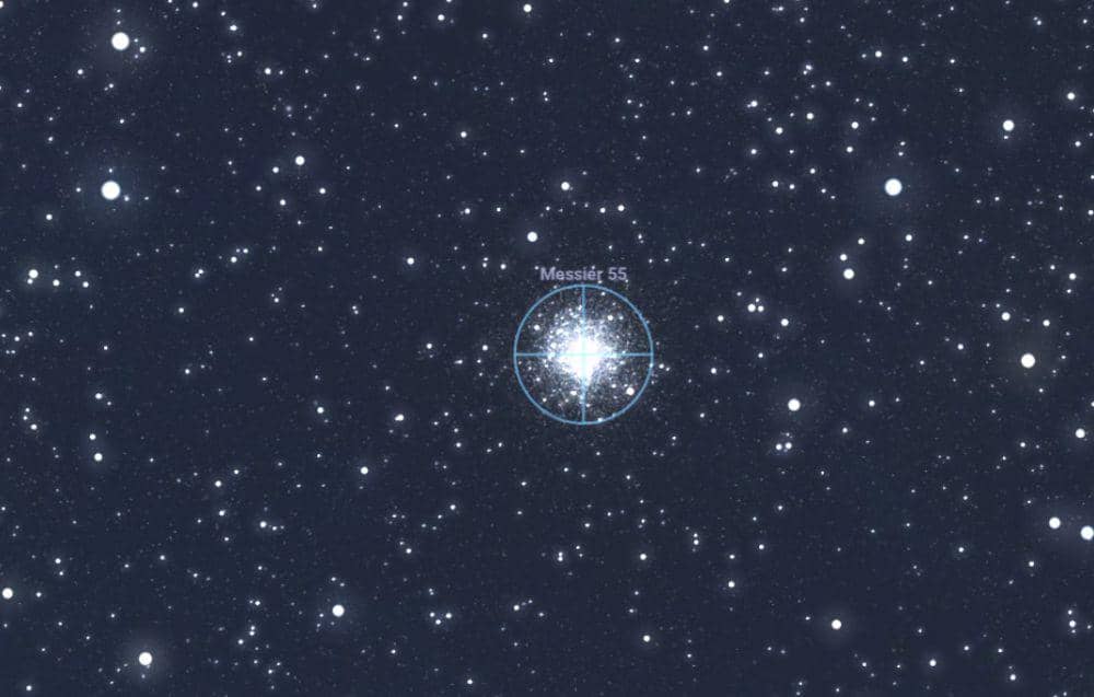 ilustrasi Messier 55 (stellarium-web.org)