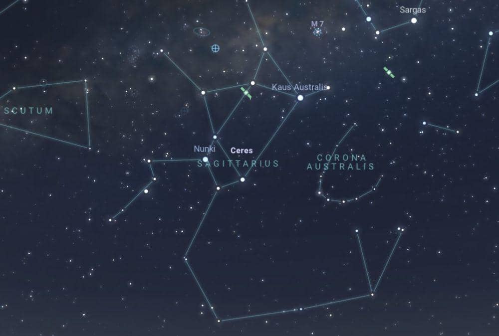ilustrasi konstelasi Sagitarius (stellarium-web.org)