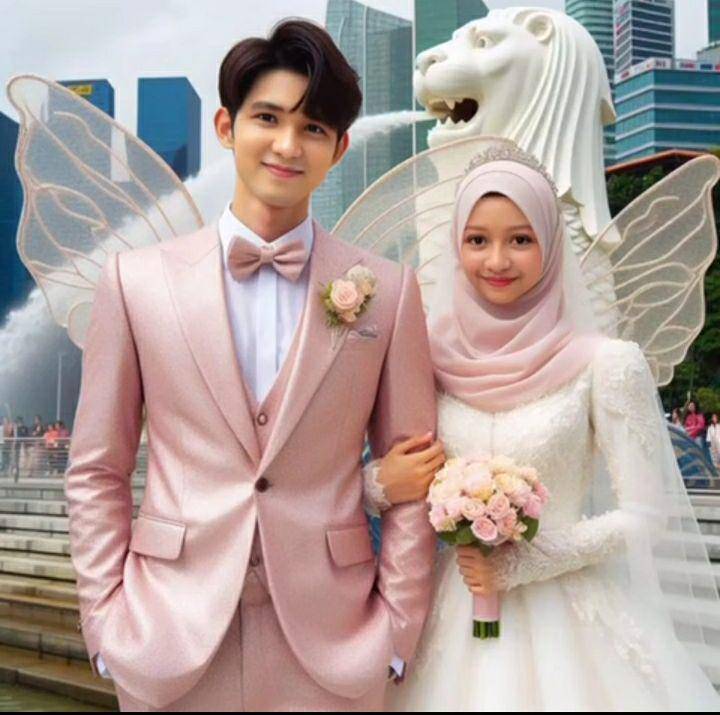 potret pernikahan Jirayut dan Halda dalam bentuk animasi (instagram.com/jirayutdaa4official)