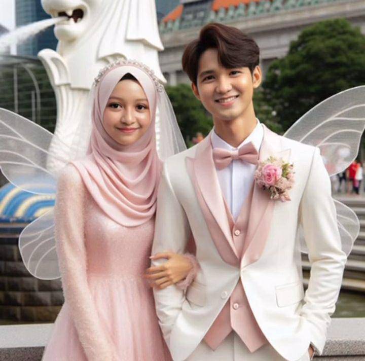 potret pernikahan Jirayut dan Halda dalam bentuk animasi (instagram.com/jirayutdaa4official)