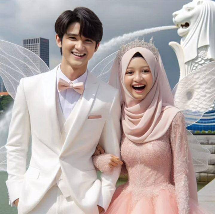 potret pernikahan Jirayut dan Halda dalam bentuk animasi (instagram.com/jirayutdaa4official)