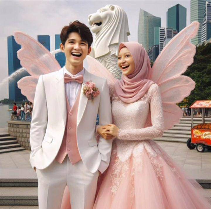 potret pernikahan Jirayut dan Halda dalam bentuk animasi (instagram.com/jirayutdaa4official)