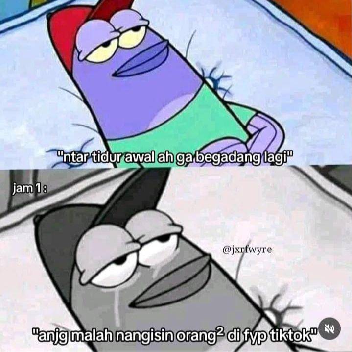 meme melek sampai larut malam (instagram.com/jxrfwyre)