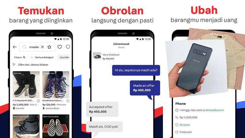 tampilan aplikasi Carousell (dok. Google Play Store)