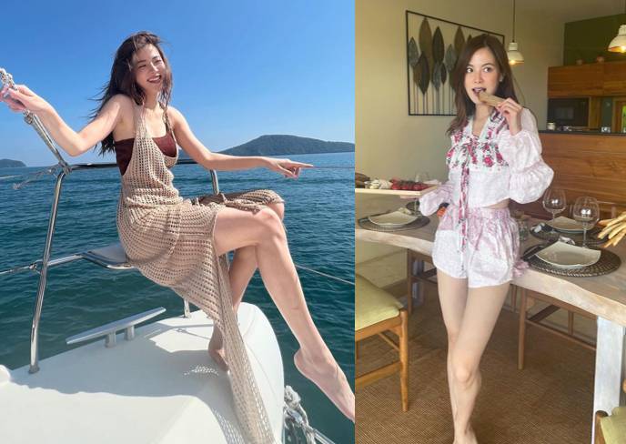 inspirasi beach outfit ala Baifern Pimchanok (instagram.com/baifernbah)