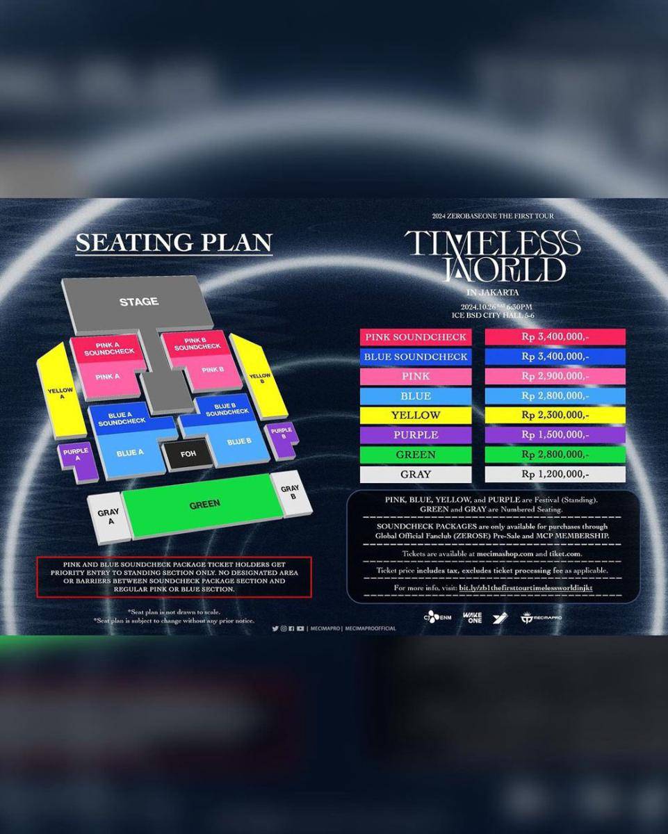 harga tiket konser ZEROBASEONE di Jakarta (instagram.com/mecimapro)