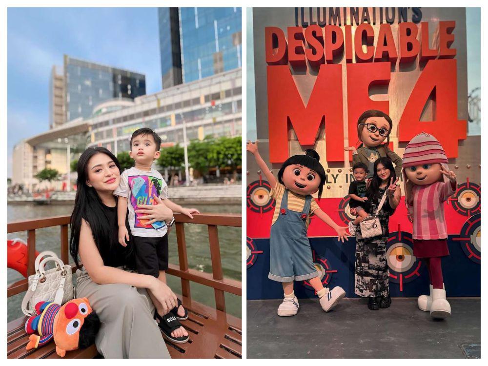 10 Potret Nathalie dan Adzam Liburan di Universal Studios Singapore