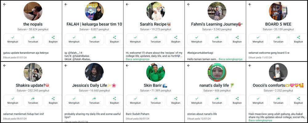 Saluran Whatsapp peserta Clash of Champions (dok. Whatsapp)