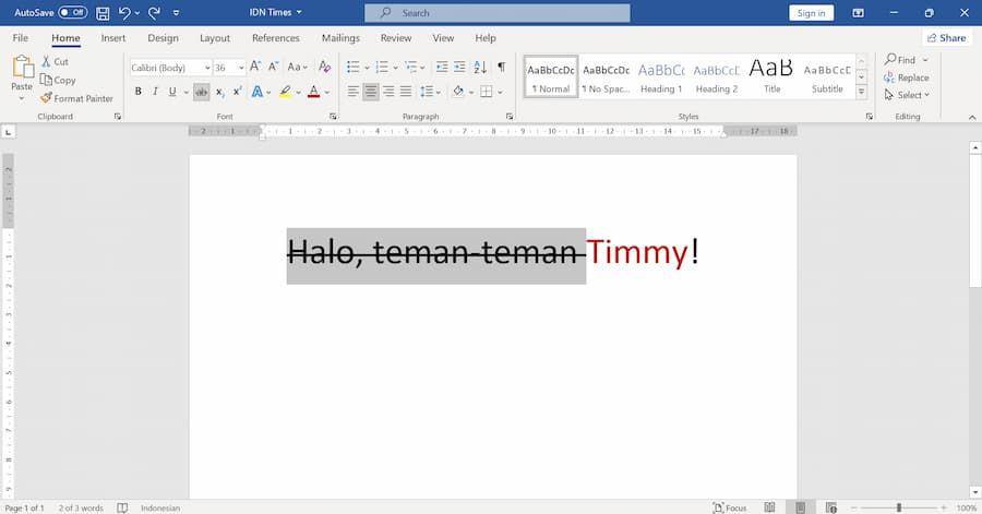 3 Cara Mencoret Tulisan di Word, Bisa Pakai Shortcut