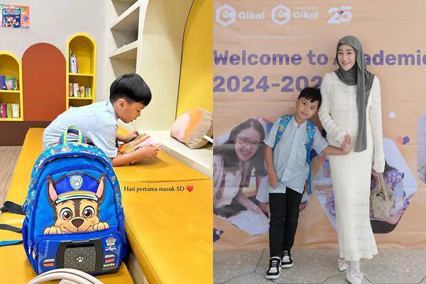 7 Potret Larissa Chou Antar Anak Hari Pertama SD, Penuh Rasa Bangga