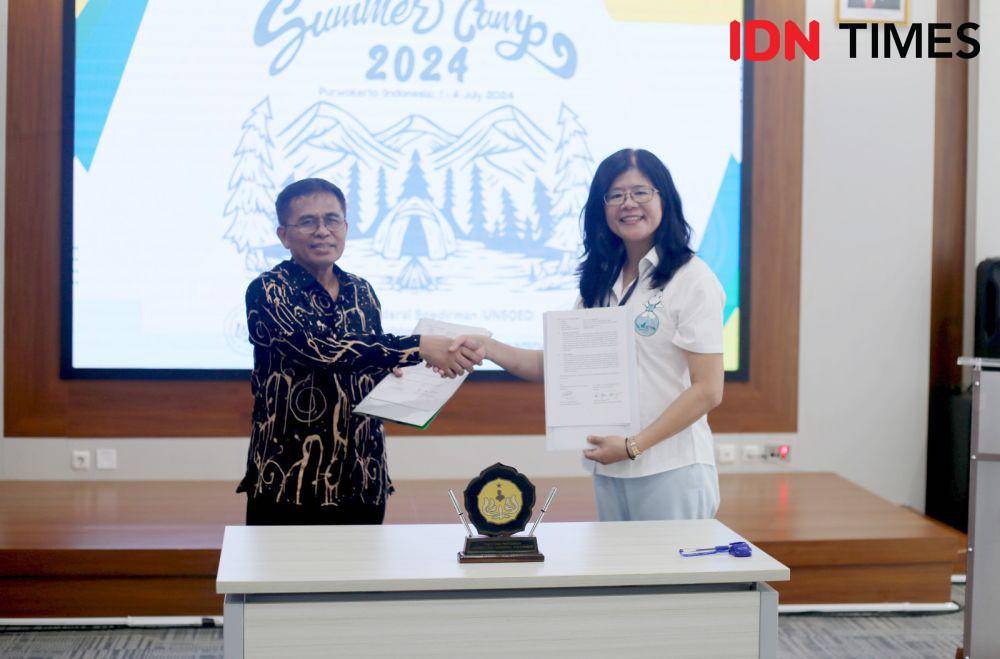 Saat visitasi di gedung unsoed Purwokerto dimanfaatkan dengan perjanjian kerjasama.(IDN Times/Cokie Sutrisno)