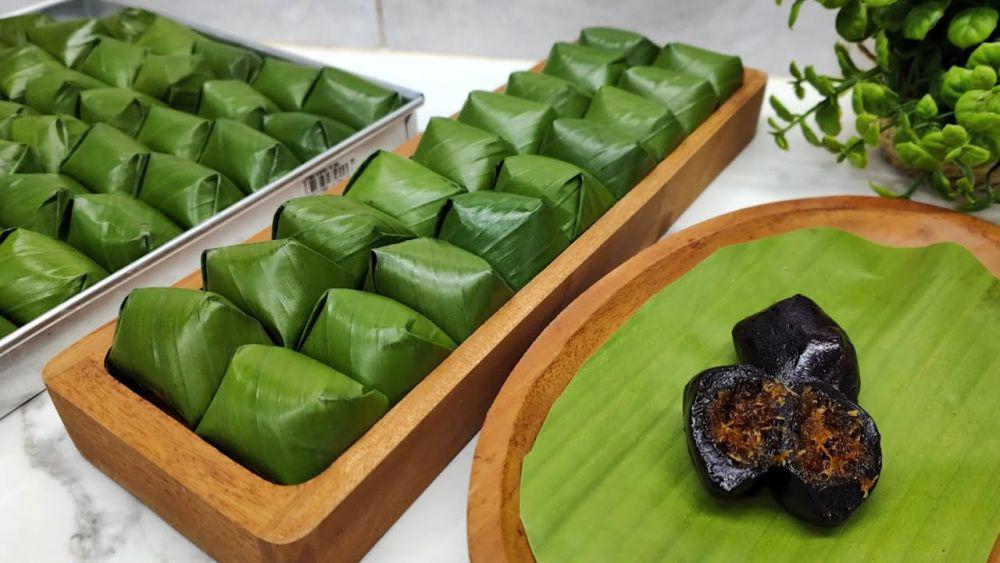 Resep Bugis Ketan Hitam Isi Unti Kelapa Gula Merah, Manis Kenyal