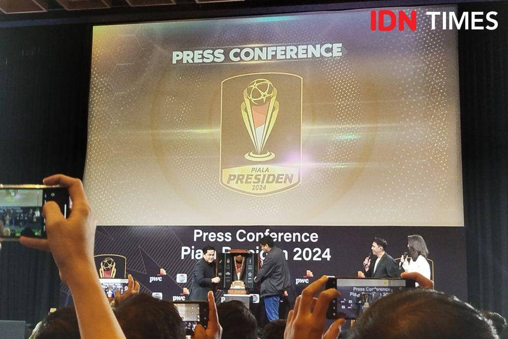 Jumpa pers Piala Presiden 2024 pada Senin (15/7/2024). (IDN Times/Sandy Firdaus)