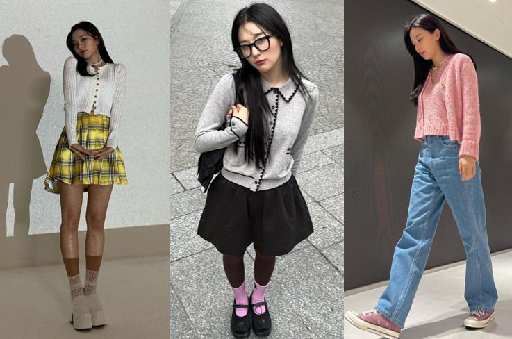 12 OOTD Pakai Cardigan ala Seulgi Red Velvet, Kekinian!