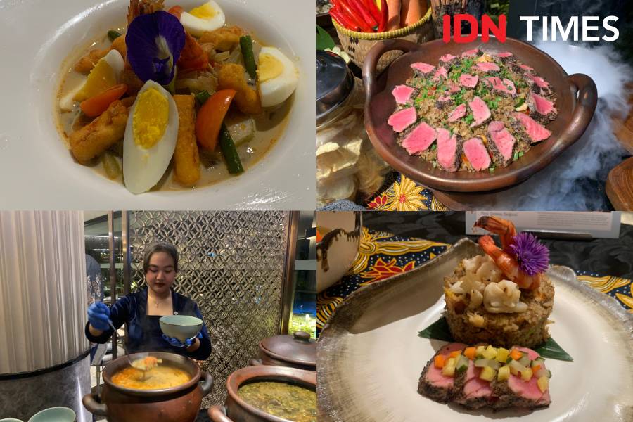 Potret menu Lontong Sayur dan Nasi Goreng Seafood dalam program Loka Rasa Marriott Bonvoy (IDN Times/Fasrinisyah Suryaningtyas)