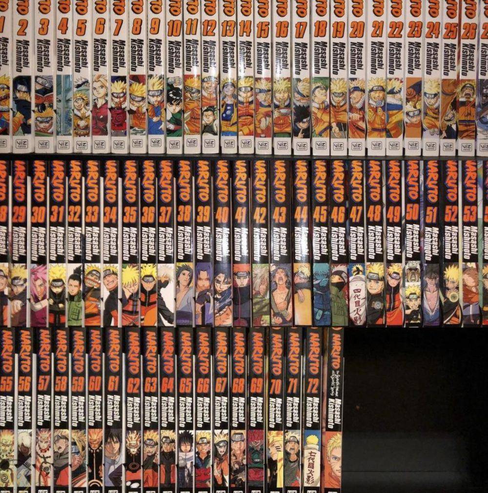 potret koleksi manga Naruto (reddit.com/user/kaka_shix2)