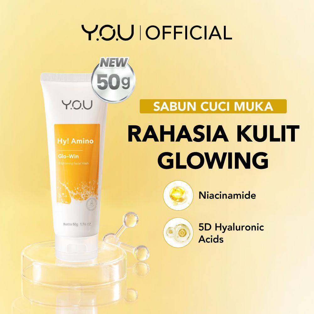 YOU Hy! Amino Glo-Win Brightening Facial Wash (shopee.co.id/YOU Beauty Official Store)