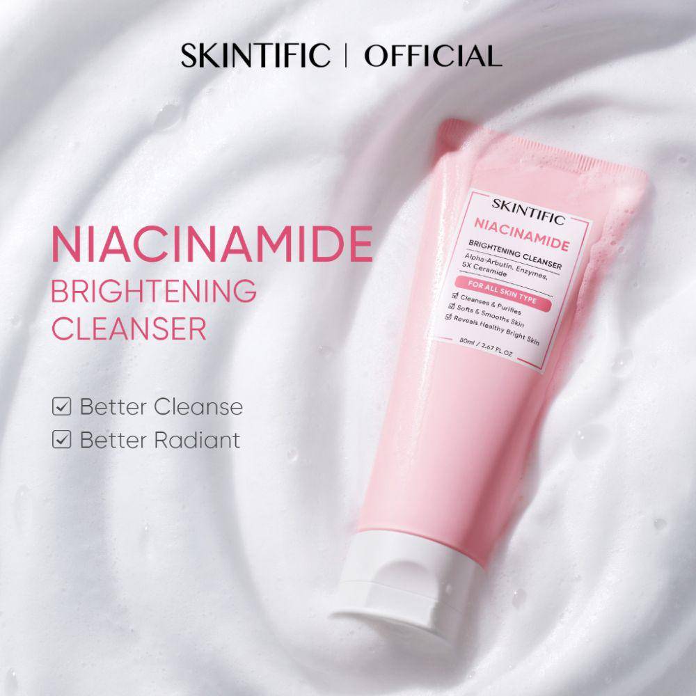 SKINTIFIC Niacinamide Brightening Cleanser (shopee.co.id/SKINTIFIC Official Store)