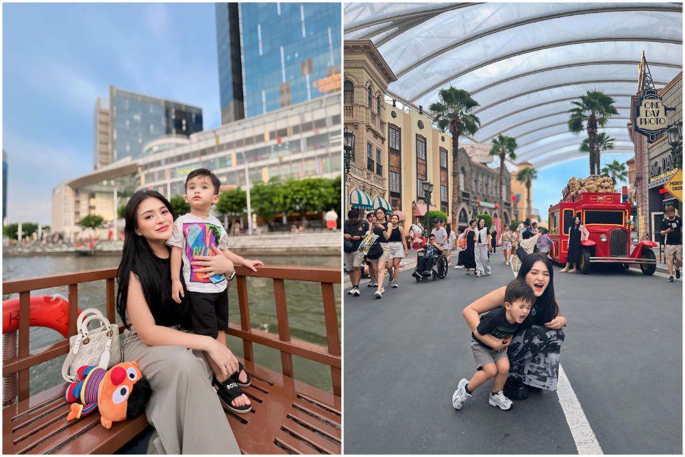 10 Potret Nathalie Holscher dan Adzam Liburan ke Singapura