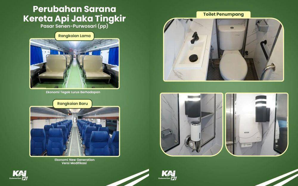 perubahan sarana KA Jaka Tingkir Ekonomi New Generation (instagram.com/kai121_)
