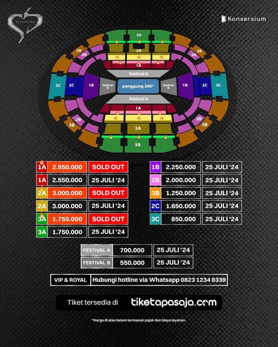 harga tiket konser Super Diva 2024 di Jakarta (instagram.com/superdiva.official)