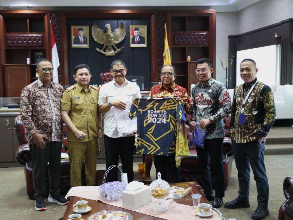 KONI Lampung audiensi dengan Pj Gubernur Lampung Samsudin. (Dok. Pemprov Lampung).