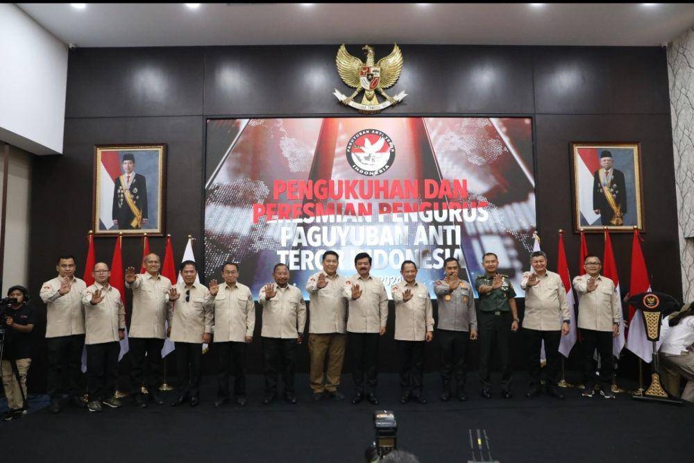 Menteri Koordinator Bidang Politik, Hukum dan Keamanan, Hadi Tjahjanto di acara syukuran BNPT. (Dokumentasi Kemenko Polhukam)