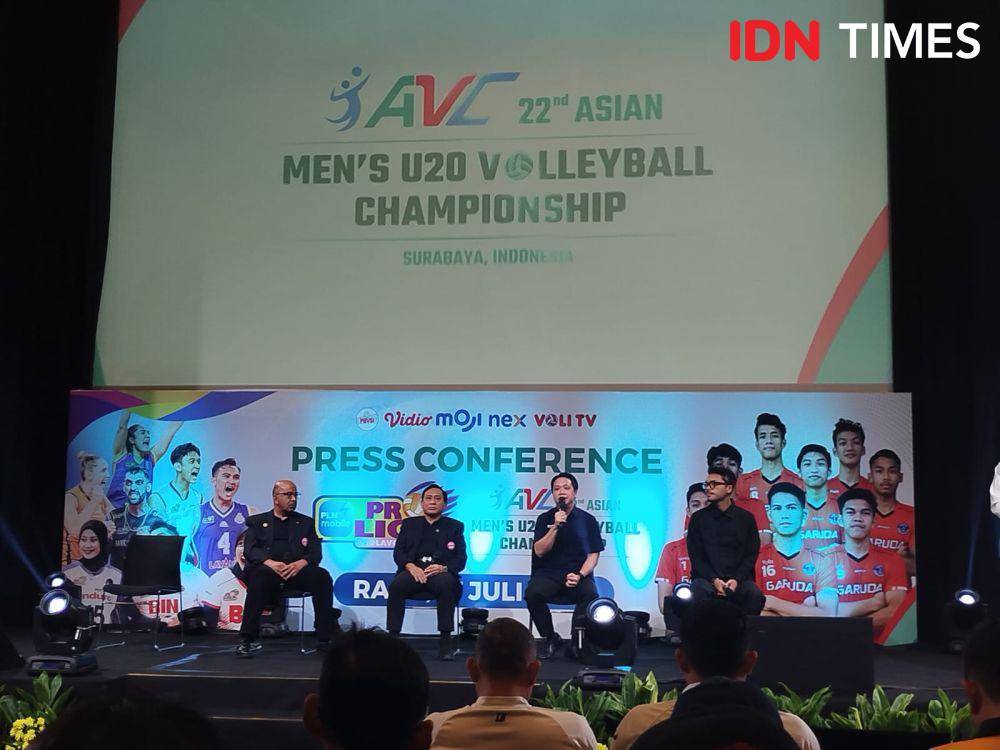 Jumpa pers jelang Kejuaraan AVC U-20 dan Grand Final Proliga 2024. (IDN Times/Sandy Firdaus)