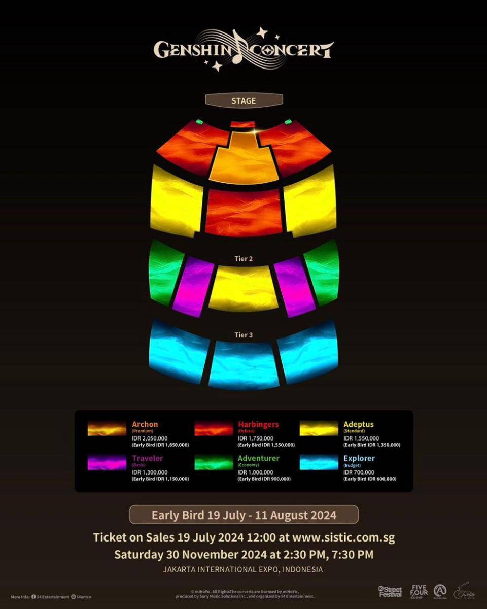 harga tiket konser Genshin Concert Tour 2024 (dok. Five Four Live)