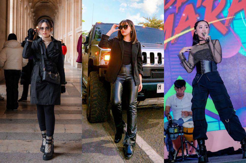 styling outfit hitam ala Happy Asmara (instagram.com/happy_asmara77)