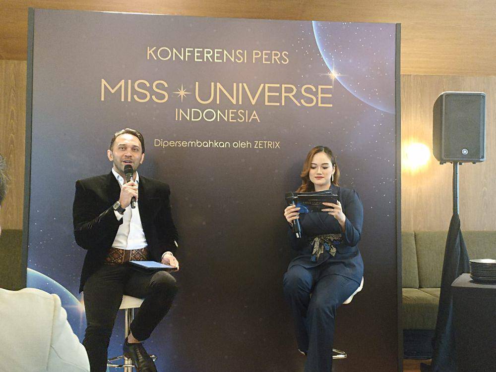 Konferensi National Director Miss Universe Indonesia 2024, Teuku Jordan Zacky A di Antarasa, One Satrio. 18 Juli 2024. (IDN Times/M. Tarmizi Murdianto)