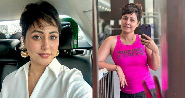 7 Potret Hina Khan Berambut Pendek Setelah Didiagnosis Kanker Payudara