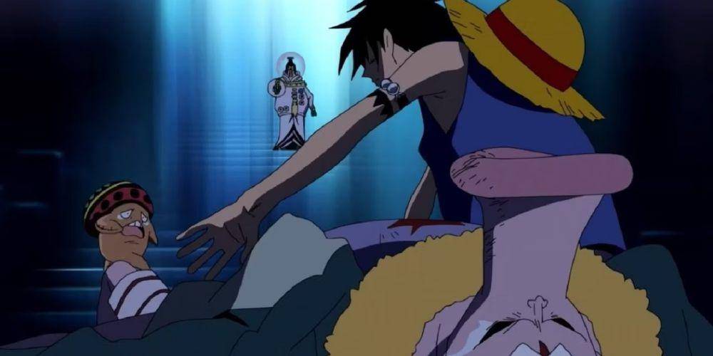 cuplikan Luffy meninju seorang Naga Langit (dok. Eiichiro Oda, Toei Animation/One Piece)
