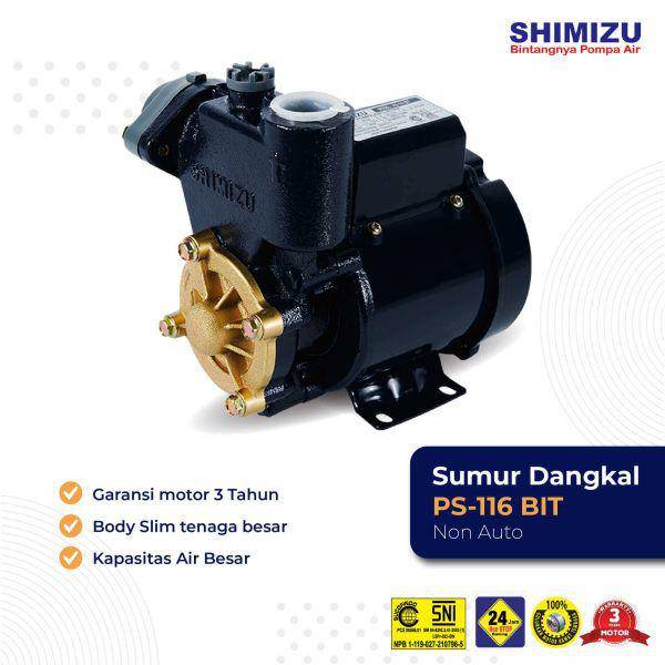 Shimizu memberikan garansi motor selama 3 tahun pada model pompa air sumur dangkal (shimizu.co.id)