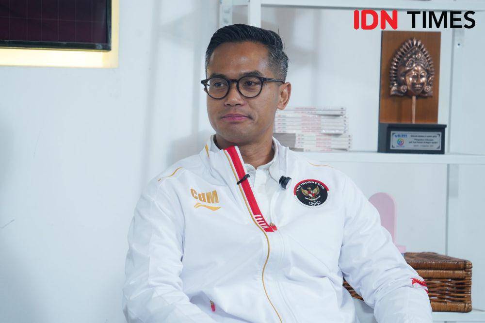 Anindya Bakrie dalam acara Locker Room: "Menjaga Tradisi Emas Indonesia di Olimpiade" by IDN Times pada Jumat (19/7/2024). (IDN Times/Fauzan)