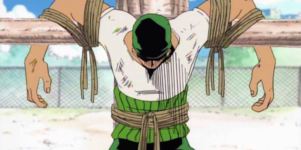 cuplikan saat Zoro akan di eksekusi (dok. Eiichiro Oda, Toei Animation/One Piece)