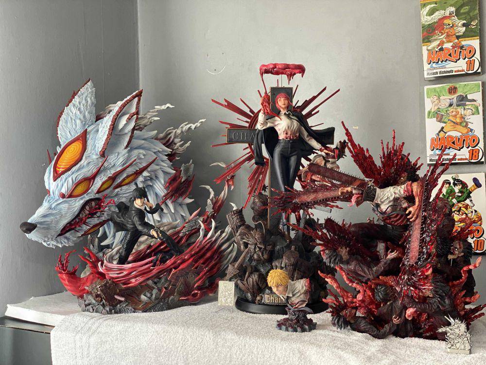 potret koleksi figur aksi Chainsaw Man (reddit.com/user/IzzyTakeItEasy)