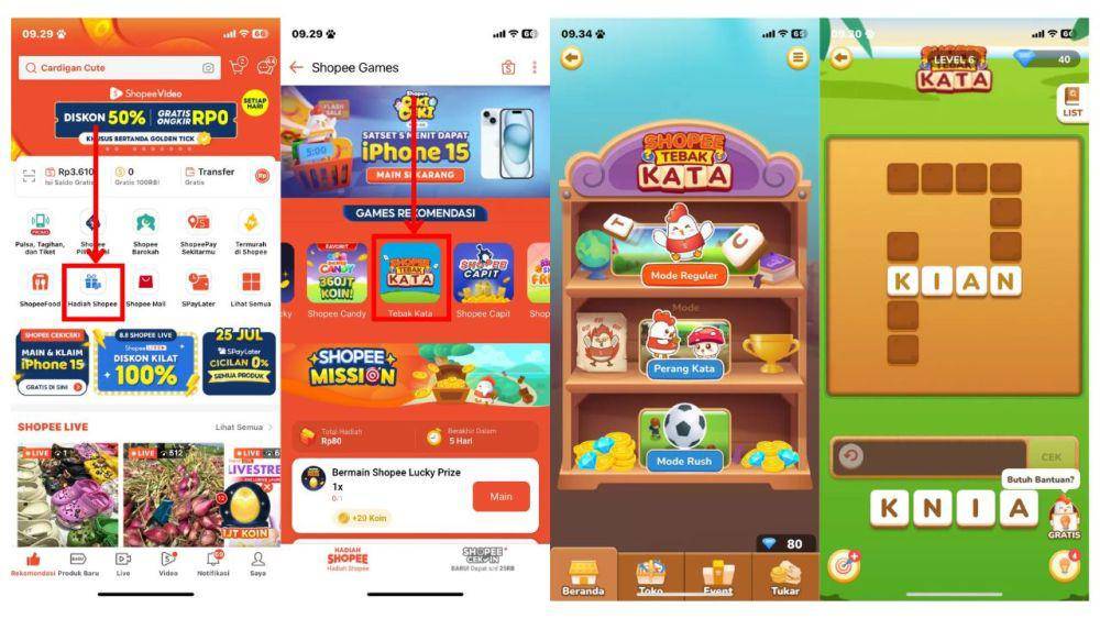 ilustrasi cara main Shopee Tebak Kata (IDN Times/Laili)