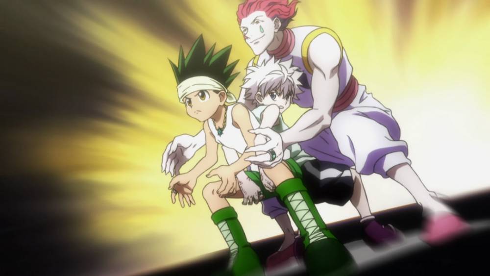 Hisoka membantu Gon dan Killua dalam permainan bola hindar.