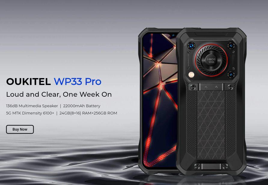 Spesifikasi Oukitel WP33 Pro, Baterainya Sampai 22000mAh