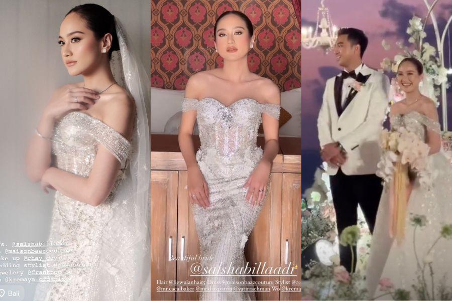 21 Gaya Glamour Salshabilla Adriani saat Pesta Pernikahan di Bali