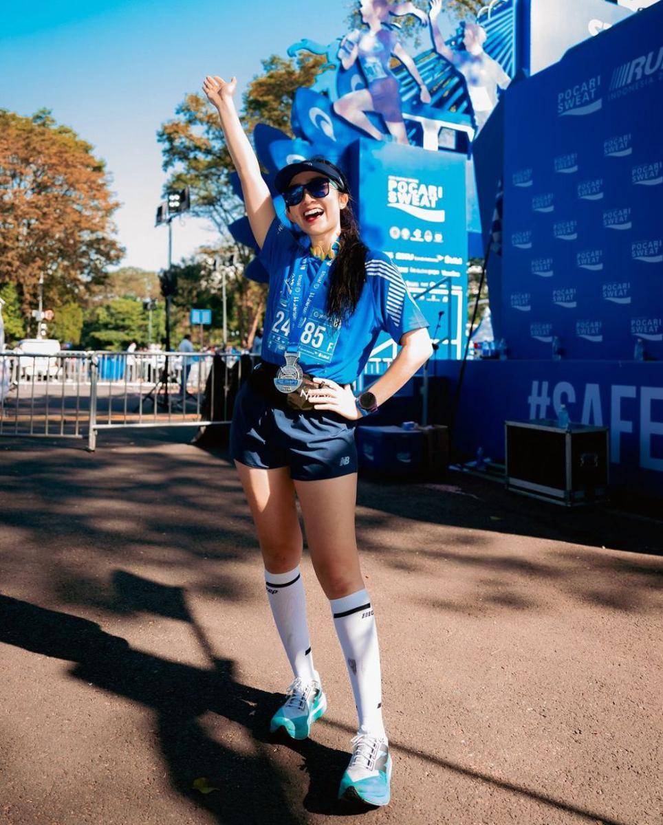 potret Febby Rastanty ikut marathon di Bandung (instagram.com/febbyrastanty)