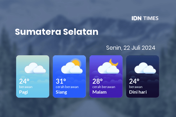 Cuaca Hari Ini 22 Juli 2024: Palembang Cerah Berawan Siang dan Sore Hari