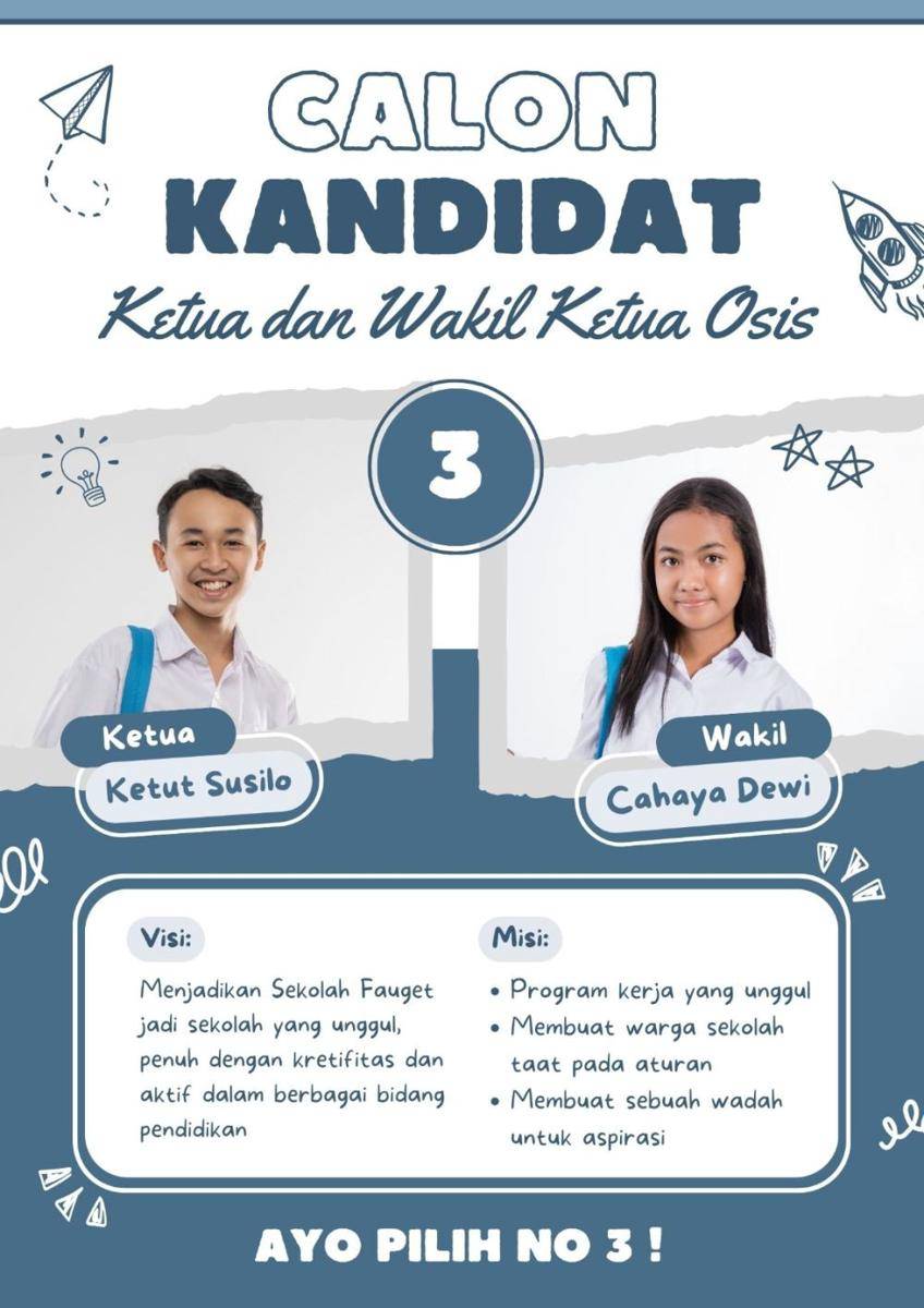 Contoh Poster Pemilihan Ketua OSIS. (canva.com/hyperine.design)