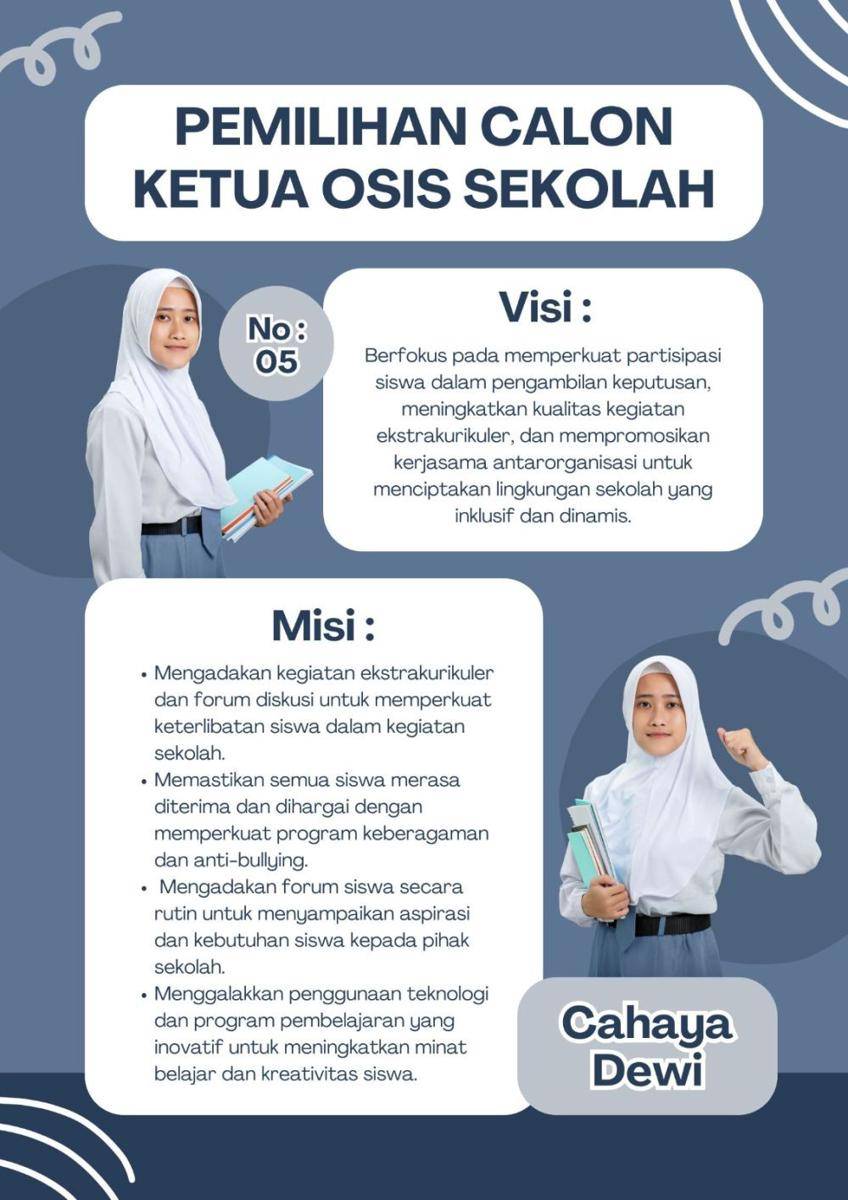 Contoh Poster Pemilihan Ketua OSIS. (canva.com/Sobat Guru)