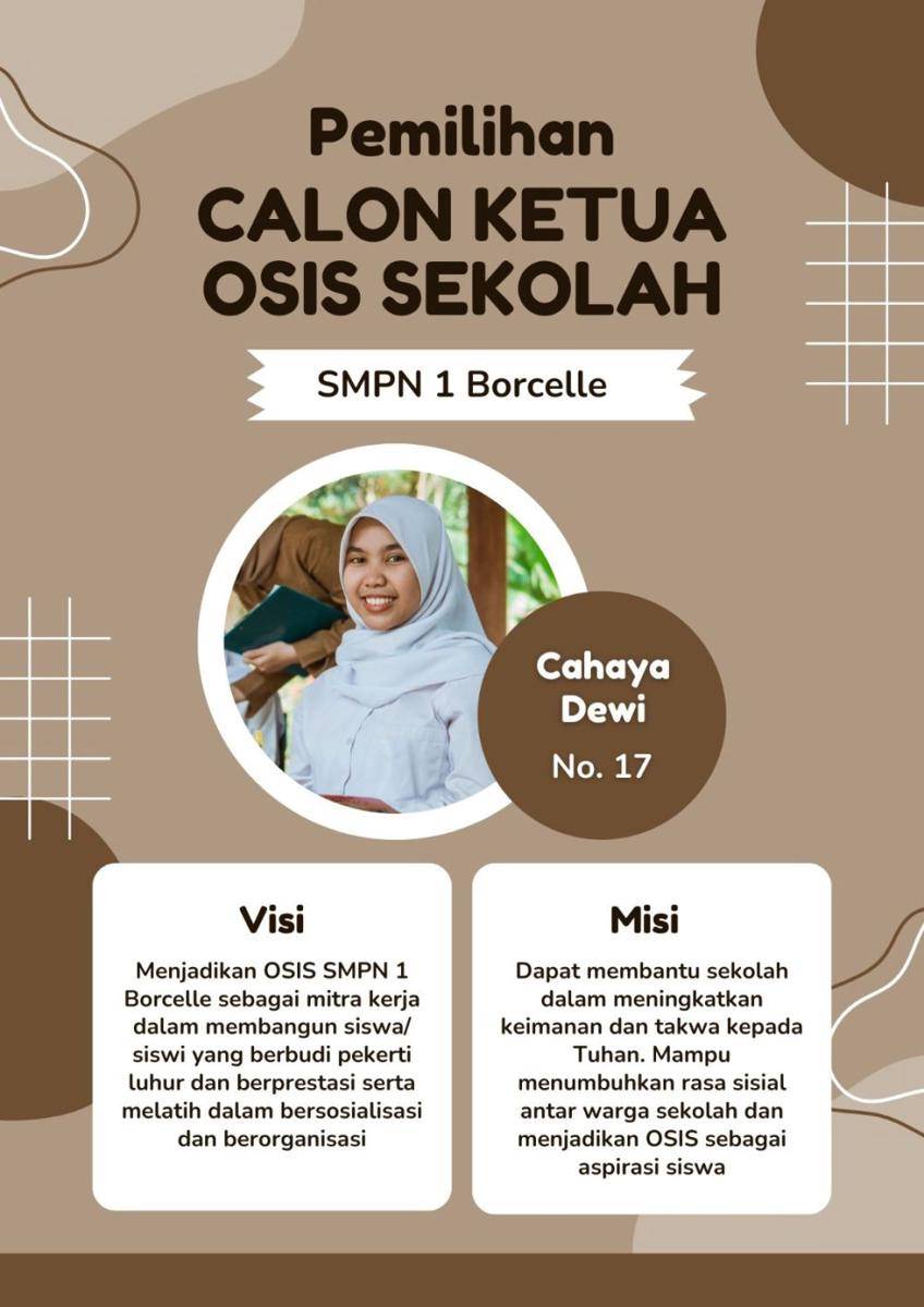 Contoh Poster Pemilihan Ketua OSIS. (canva.com/Sobat Guru)