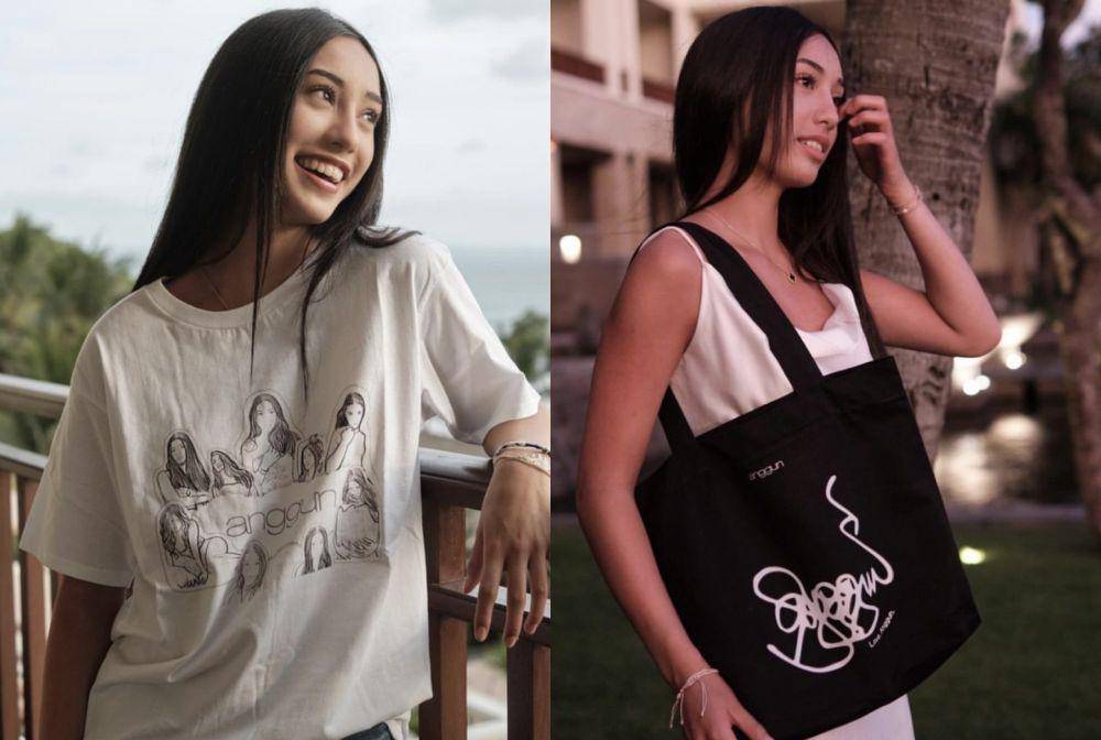 potret Kirana jadi model official merchandise Anggun C. Sasmi (Instagram.com/anggun_merch)