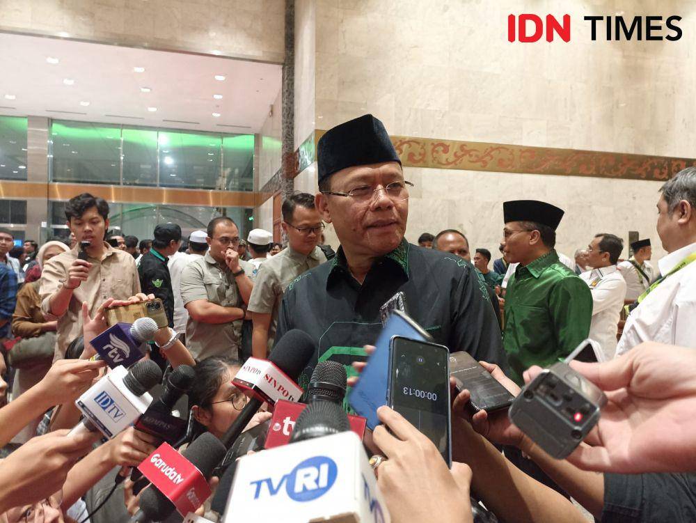 Plt Ketua Umum PPP Muhammad Mardiono saat menghadiri acara Harlah ke-26 dan Mukernas PKB. (IDN Times/Amir Faisol)